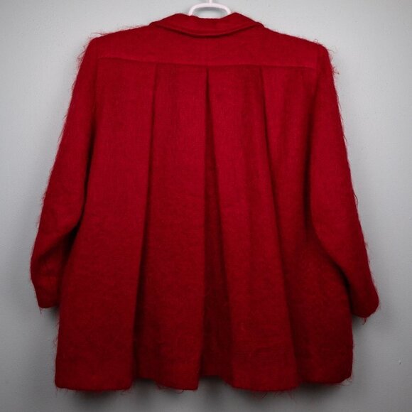 Dolores' Unique Designs red mohair blend custom blazer-2X - Picture 5 of 5